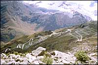 Road to trailhead at Quebrada Vaqueria from Portachuelo de Llanganuco at 15,580' :: Cordillera Blanca, Peru