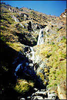 Waterfall along trail to Tukche :: Nepal