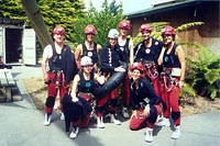Indiana Jones abseil, black water caving, and glow worm team in Waitomo