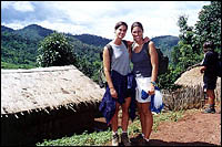 Liz and I hiking through the Lisu tribe in Northern Thailand.