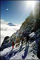 Climbing down Vulcan Illiniza Norte :: Ecuador