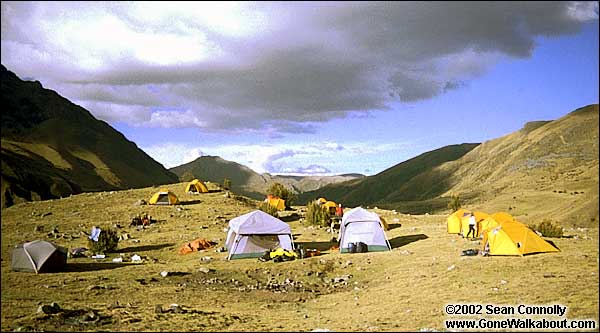 Campsite near Laguna Huecrococha (13,000') -- Cordillera Blanca, Peru