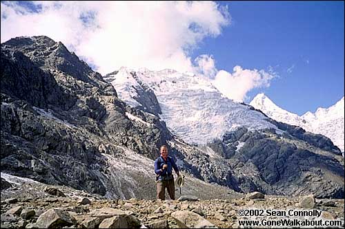 Climbing down from Caracara Pass -- Cordillera Blanca, Peru