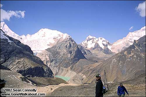 Climbing down from Caracara Pass -- Cordillera Blanca, Peru