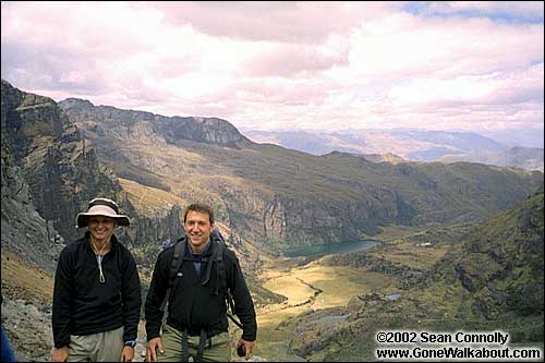 Sally and Ernie at Yanajanca pass (15,088') -- Cordillera Blanca, Peru