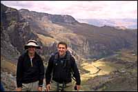 Sally and Ernie at Yanajanca pass (15,088') :: Cordillera Blanca, Peru