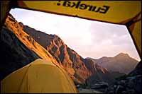 Huaripampa Valley from my tent near sunset :: Cordillera Blanca, Peru